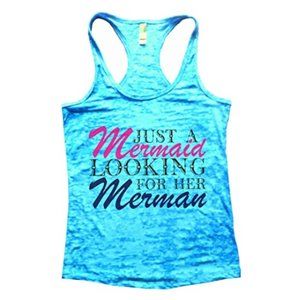 Womens Funny Burnout Tank Top Just a Mermaid